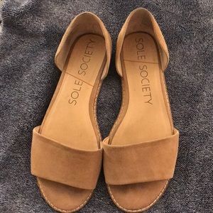 Sole Society Dorsay Tan Sandals